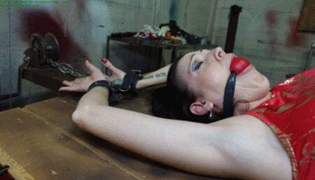 Busty captive stretched out on his rack for intense bound orgasms (WMV HD 8000kbps)