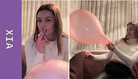 On the balcony with a cigarette