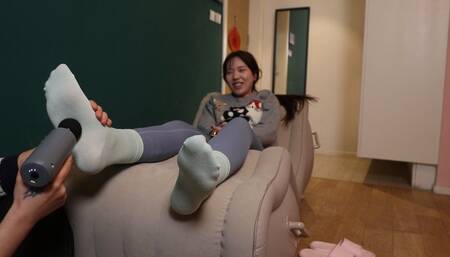 Chinese girl tickling with her lesbian