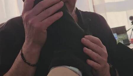 Keeta makes Luca put her socks and boot on, then he has to lick and clean boots, socks and feet