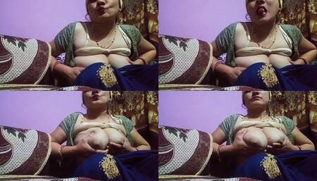 Indian Super Hot Bhabhi Massage Her Body and Her Boobs
