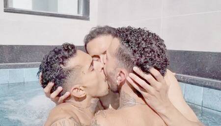 DELICIOUS POOL PARTY WITH LOTS OF HOT KISSES - BY DONOVAN BELL, LEO CARIOCA AND JACK HARRIS - CLIP 2