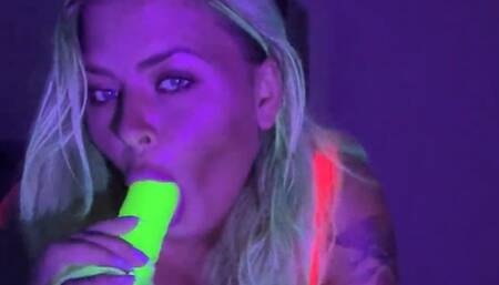 Blacklight dildo play