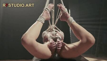 Foxy - Bondage Session with a Rope Bunny and Tight Semi-Suspension Hogtie (HD 720p MP4)