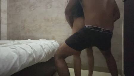 Indian delhi college girlfriend hard sex with big cock man from behind in doggy style