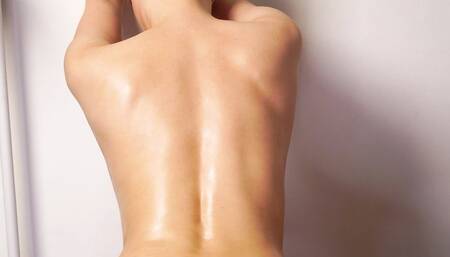 Stansing oil massage! Oiled ass and tits