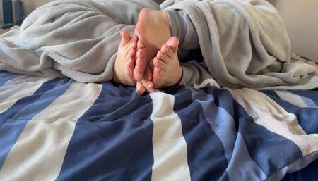 Natasha Ty Rubs Soles with Male Roommate Under Blanket | Asian Soles | Feet Touching | SOUND ON