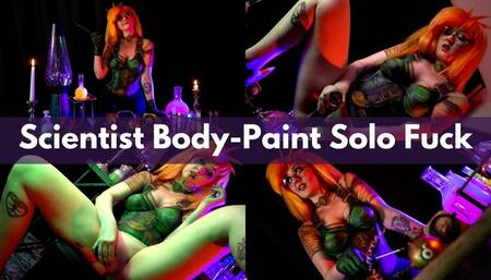 Girl Scientist Body-Paint Solo Fuck
