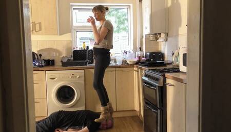 Crushing His Head In Her Kitchen Under Her Boots (4K)