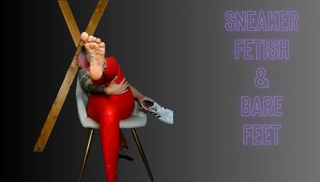 Lady Angela POLISH LANGUAGE stinky smelly sweaty sneakers latex leggings POV bare feet soles