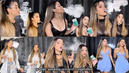Angie smoking newport compilation - 6 videos in 1 - 46 minutes of Angie