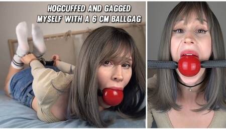 Pinkieneko - Hogcuffed and Gagged Myself with a 6 cm Ballgag (fullHD)