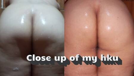 Close-up of the buttocks