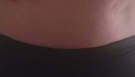 playing and slapping the swollen belly