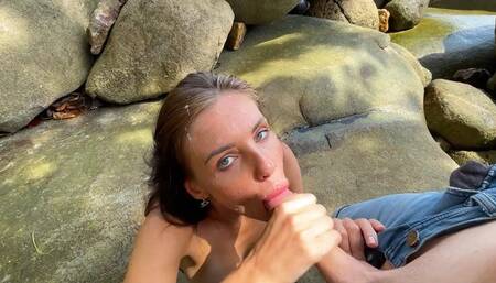 Caught the fleeing stepmom on the shore and fucked her