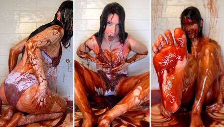 Horny & Messy with 3 Flavors of Syrup! - Maple, Strawberry, Chocolate Sauce (4K)