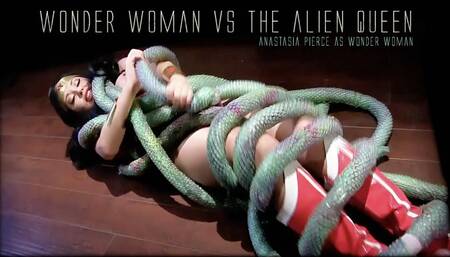 Wonder Woman vs Alien Queen Tentacles - Bondage, Cosplay Sex Parody Helpless heroine with Anastasia Pierce