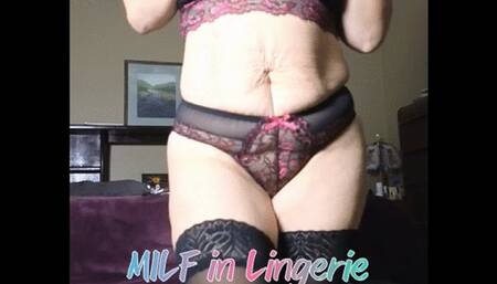 MILF Vaping and Cumming in Lingerie