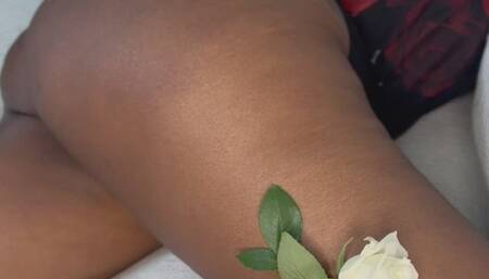 Ebony giantess coughing before a date