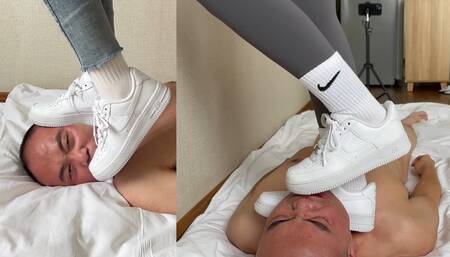 enjoy my beta life under her Nike AF1 sneakers