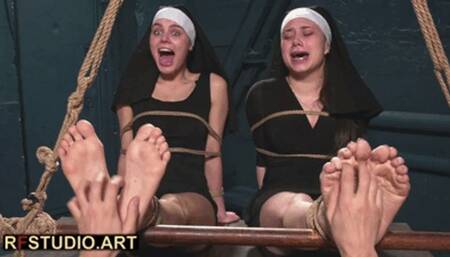 Leya and Tonya - Tickling Two Barefoot Nuns (FULL HD MP4)
