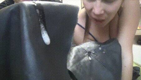 Spit on and cut leather clothes