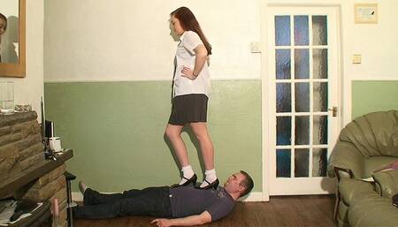 Schoolgirl Sophie Trampling Her Slave 5