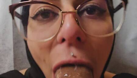 POV Sloppy Blowjob Till Balls Cum In Mouth Mia Niqab