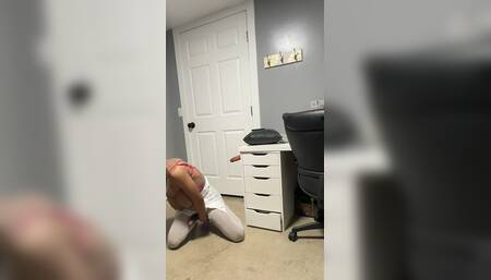 Hot Crossdresser Huge Cock Sucking Big Dildo Riding It After