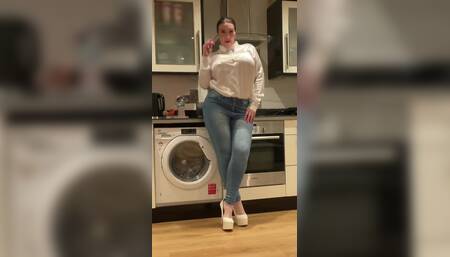 Jeans Day to Work Big Ass Satin Secretary JOI
