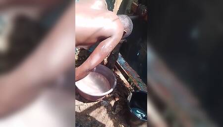 Outdoor Shower Experience the African Way with My Ebony Girl