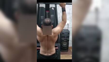 Hot rear view back excercise