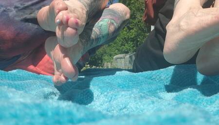 Twin Foot Play with Oil