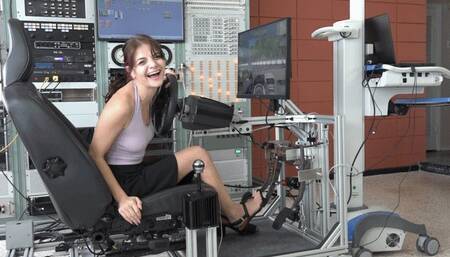 Josie Takes Her First Drive in the Simulator (MP4 - 720p)