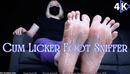 Cum Licker Foot Sniffer - 4K - The Goddess Clue, Smelling Foot Sweat and Semen, Used Condom, Feet JOI, Foot Slave Training, Humiliation
