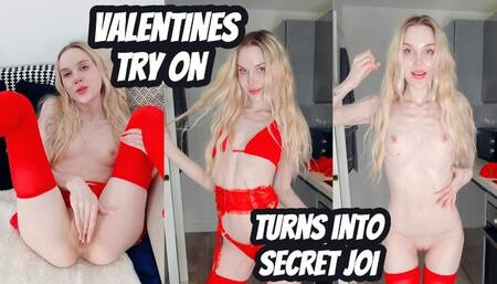 Valentines Try On Haul Turns Into Secret JOI - 4K