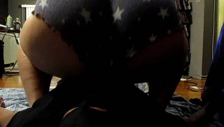 BBW gamer Girl facesitting close up