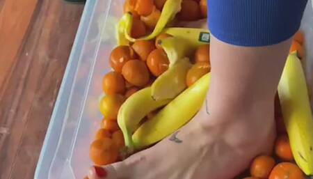 Crushing fruit with my feet