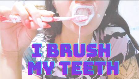 Brushing my teeth