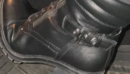 PedalpumpingA Black Heeled Combat Boots