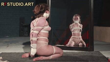 Arina - Long Tight Bondage and Gag Session in Lingerie Before the Mirror (UHD 4K MP4)