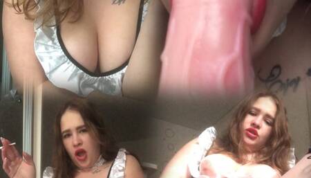 Goddess sucks dick with smoke in mouth PoV