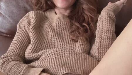 Sweater, socks, and nothing else!