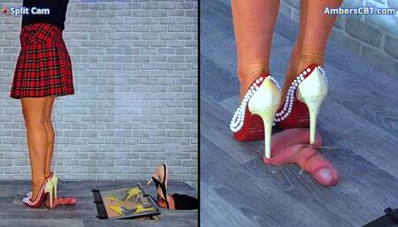 Castrating His Balls Under My Candy Crush Heels - Split Cam - A137SPLIT
