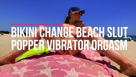 Bikini Change Beach Slut Popper Vibrator Masturbation (ES986)