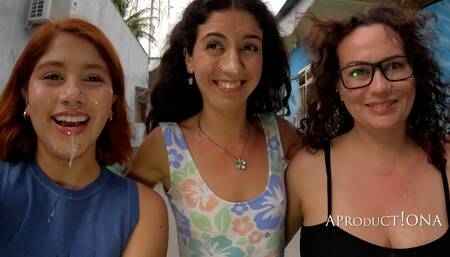 Lesbians Cum Walk on the Island