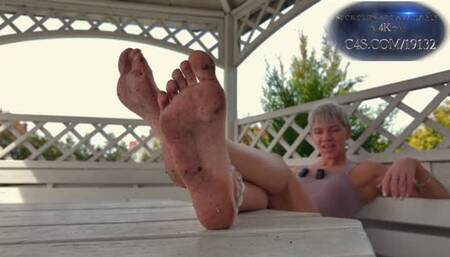 Ruslana After Her Visit In Garden Encourage You To Worship Her Natural Dirty Feet - Part 1