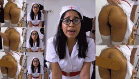 Sperm bank nurse eRica gets spanked for drinking all the sperm samples!