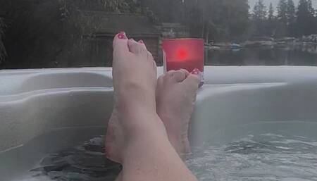 Relaxing Hot Tub Bliss: Wiggles and Barefoot Indulgence