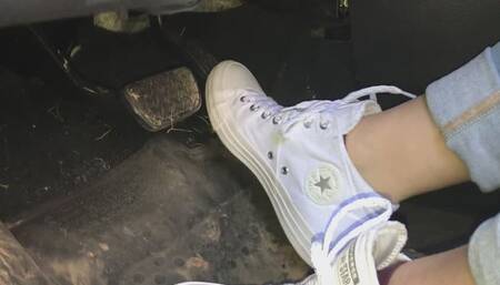 Car Cranking in White Converse